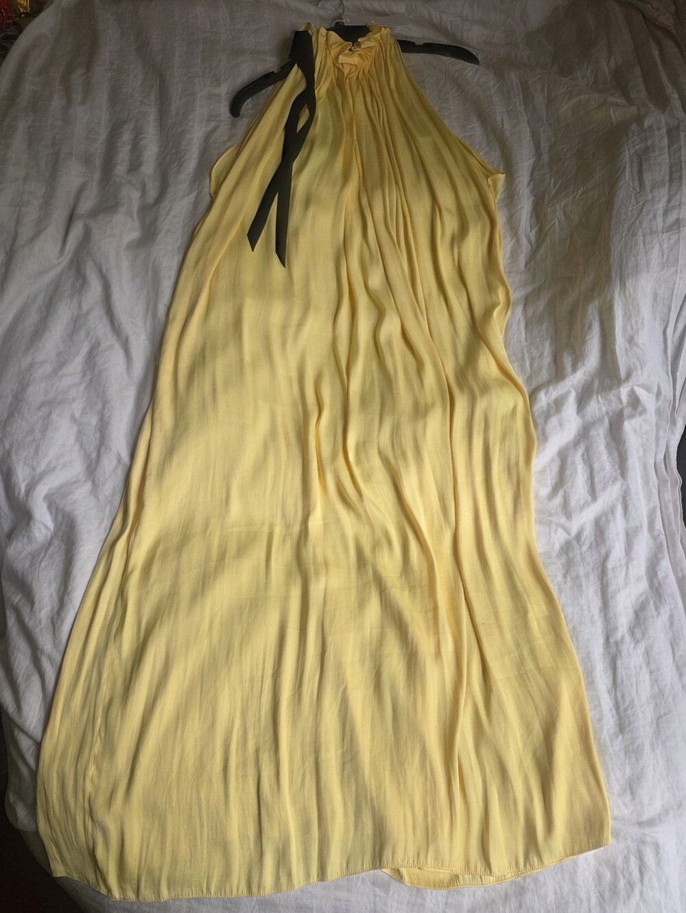 ZARA SATIN EFFECT HALTER DRESS ZW COLLECTION yellow Bnwt - Picture 2 of 16